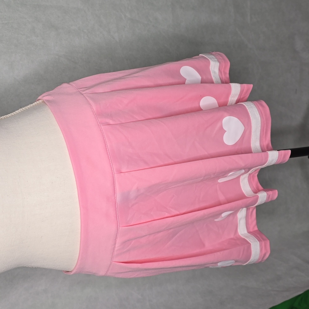 Pink Pleated heart Skirt